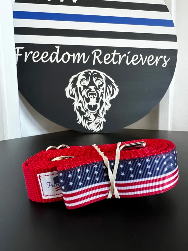 Freedom Retrievers American Flag Leash and accessories